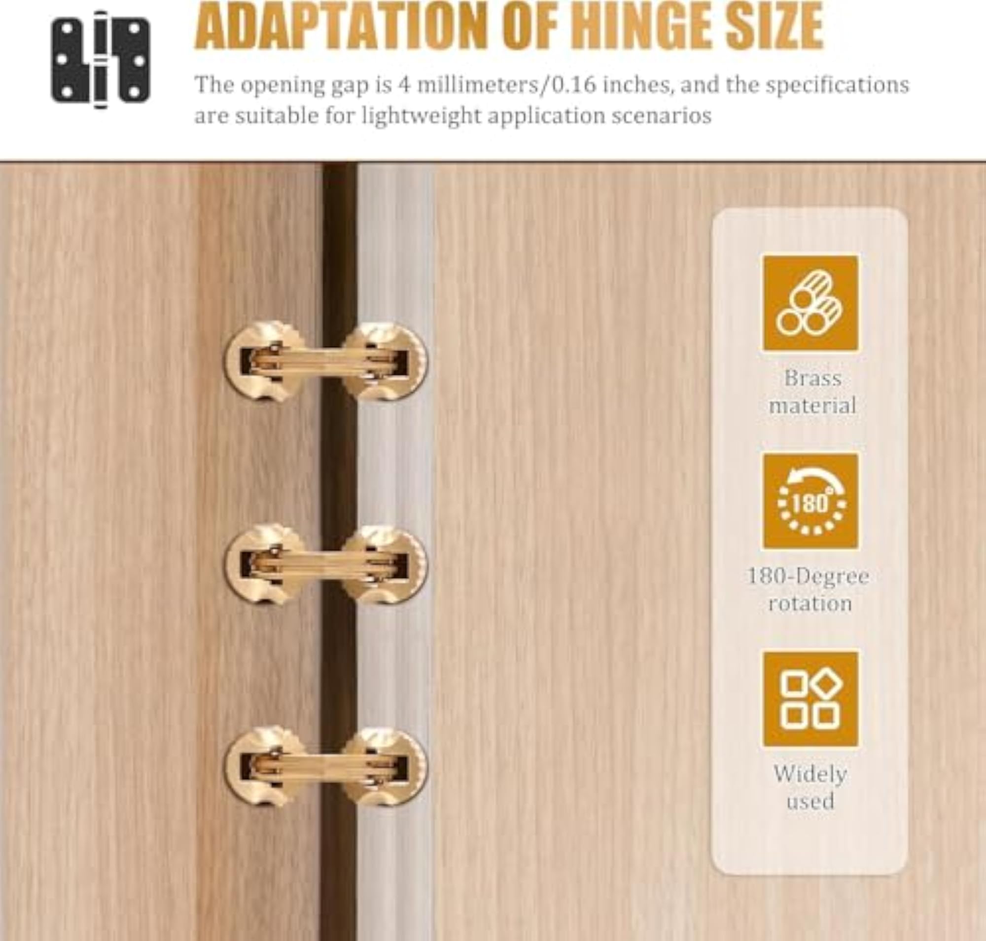 10 Pcs Hidden Brass Barrel Hinges for Jewelry Box, DIY Crafts