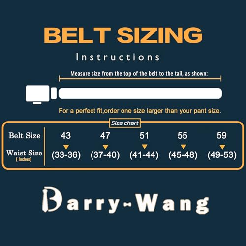 Image of Barry.Wang Mens Belts Leather Ratchet Automatic Buckle Slide Click 1 3 /8 inch Designer Dress Fashion Classic Casual Work Business