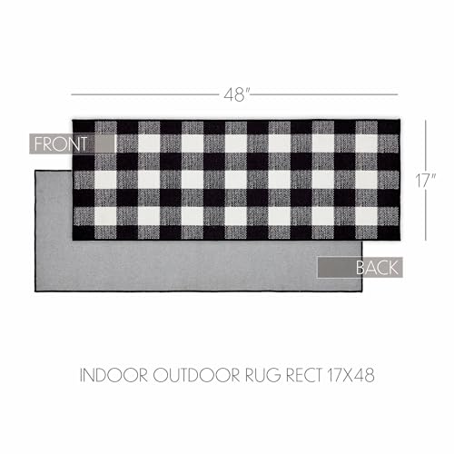 Set 2 Tapetes VHC Brands Buffalo Check Negro 17x36 y 17x48 in miniatura 2