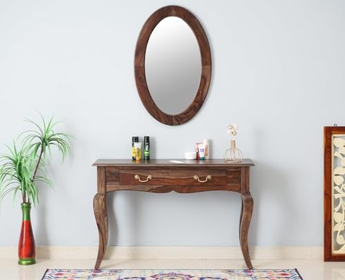 Image of Solid Sheesham Wood Console Table for Living Room Furniture | Hallway Enteryway Console for Home and Office | (Natural Brown Finish-03)