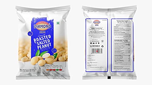 Image of DIAMOND SING Diamond Peanuts - Roasted Salted Peanut (without Husk), Roasted Groundnut 180 Gms | High Protein - Gluten Free Mungfali | Vacuum Packed Singdana (Pack of 4) 180 Gms Each