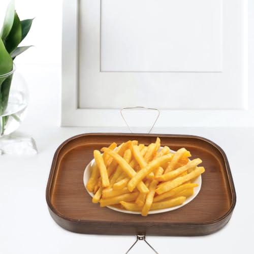 Mesa de brazo de sofá de madera premium Gatuida con detalles de acero inoxidable duradero 7