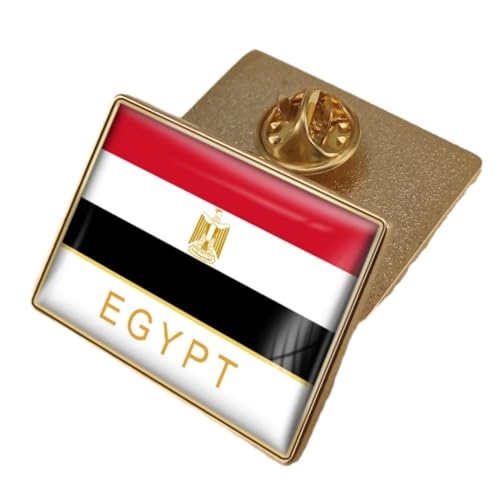 Bandera de Egipto en broche de cristal epoxi esmaltado para trajes