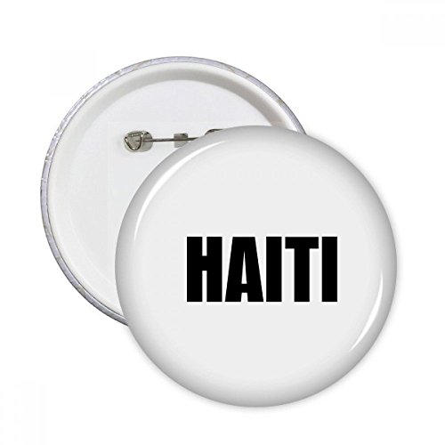 Badge Haïti bouton rond noir XXL pour décoration de vêtements