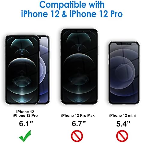 JETech Screen Protector Compatible with iPhone 12/12 Pro 6.1-Inch, Tempered Glass Film with Easy-Installation Tool, 2-Pack