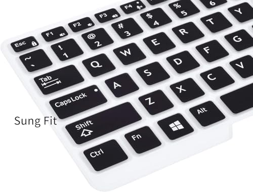 Image of OJOS Keyboard Cover for Dell Latitude 5480 5490 5491 7490 14 inch Laptop, Dell 3340 E3340 E5490 E5491 E5450 E5470 E7450 E7470 7480 E7480 Keyboard Protective Skin with Point, Black