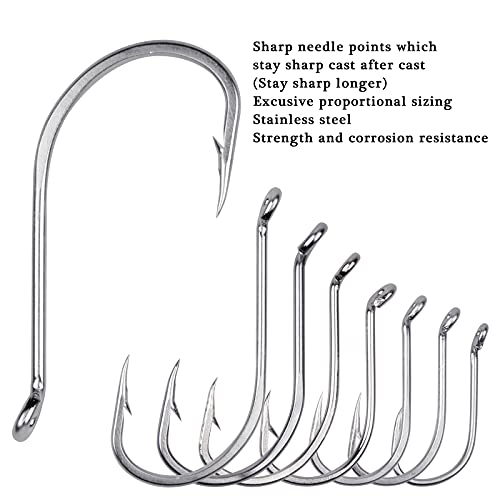 Jshanmei Oktopus-Schnabel-Haken-Set – 140 Stück Edelstahl Suicide Köder Angelhaken Tackle Kit 1/0-7/0 – Bild 5