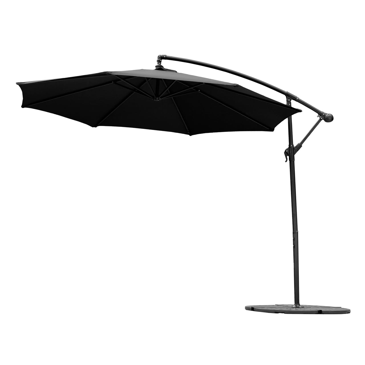 Harrier 3m Cantilever Parasol Umbrella | Overhanging Parasol with Steel Frame & UV-Resistant - Multiple Colours & Upgrade Options (Black, 4. LED Parasol + Cover) — image 1