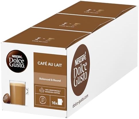 Nescafé Dolce Gusto Café Au Lait Pods 16 Pods | Multipack of 3