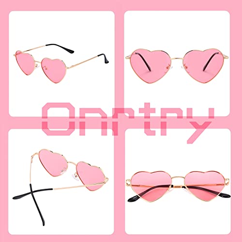 Image of Onrtry Heart Shaped Polarized Sunglasses for Women Vintage Lovely Metal Frame Sun Glasses