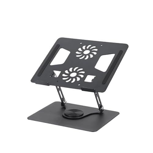 EKLMCFS Aluminum Alloy Book Stand 360° Rotation Reading Rack Raised Lowered Holder(Black)