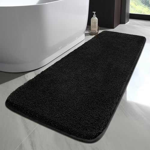 Myting Bath Mats for Bathroom 80x120 cm Large Black Bath Mat, Soft Microfibre Bathroom mats Non Slip Washable - Image 2