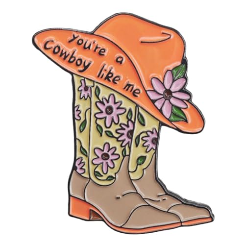 Image of Cowgirl Boots Pin Brooch, Enamel Pin Gift for Women Men