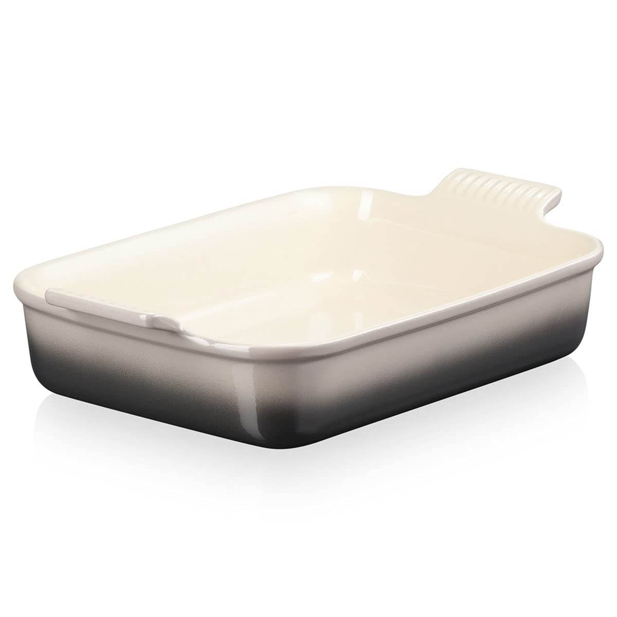 Le Creuset Rechteckige Auflaufform Tradition aus Steinzeug, 32 cm, 2.31 kg, Flint, 71102324440001