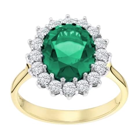 Old English Jewellers 9ct Gold Emerald Cluster Ring Cover