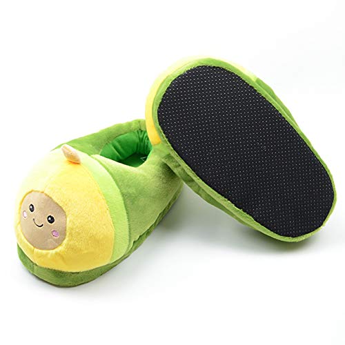 Novelty Plush Slippers - Cartoon Avocado Design, Warm Winter House Shoes For Women3