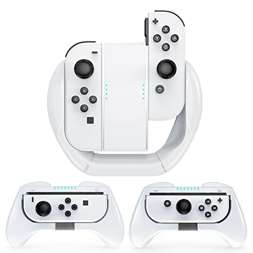 Mooroer Switch Joycon Grips White for Nintendo Switch & OLED, Swi...
