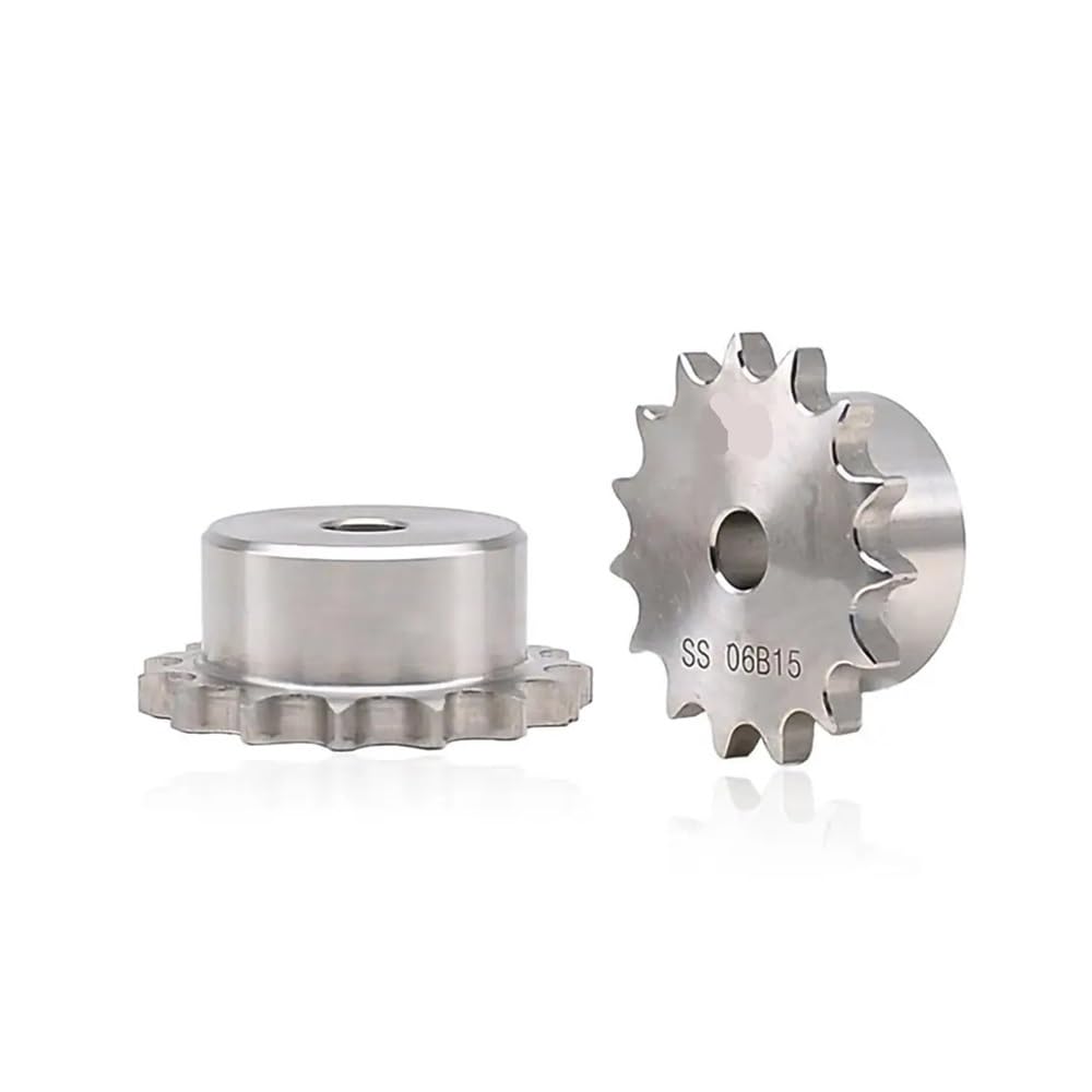 Piñón de cadena de rodillos, Piñón de cadena rodillos dentados 1 pieza 10-24 dientes Acero inoxidable 06B Paso 9.525 mm Industrial(20 Teeth)