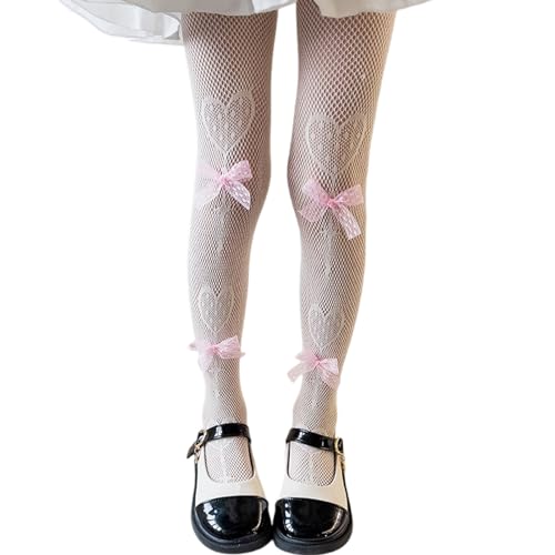 Kids Patterned Tights Hollow Hole Bowknot Fishnet Stockings Pantyhose Patterned Leggings Net Pantyhose for Party