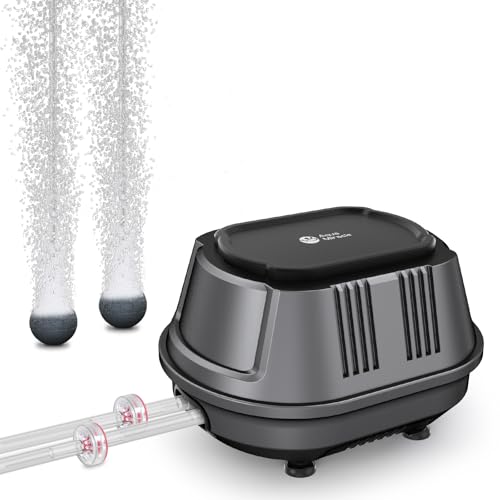 AquaMiracle Aquarium Air Pump Super Quiet Fish Tank Air Pump, Aquarium Bubbler Hydroponics Air Pump Oxygen Pump Pond Aerator 6W/190GPH, ≤ 150 Gallon