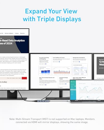 image for Anker 8-in-1 USB-C Hub, USB C Docking Station Triple Display Multi-Por