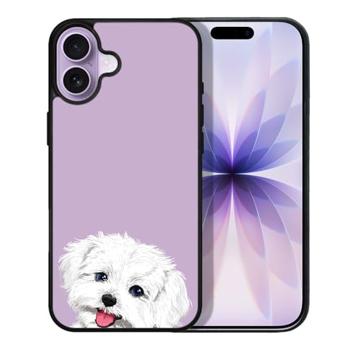FINCIBO Anti-Scratch Soft Rubber Protective Shockproof Slim Case Cover Compatible with Apple iPhone 17 6.3 inch 2025 - Maltese Dog