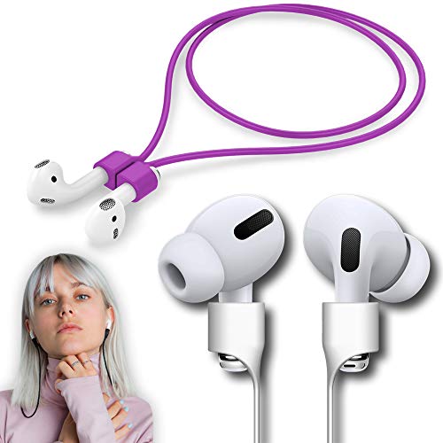 cobcobb Ultra Strong Magnetic Airpod Pro Strap Anti-Lost Cord Sports Lanyard Compatible with Airpods 3rd 2nd Generation Pro 3 2 1 (Purple)