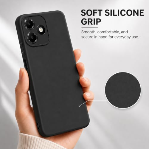 Image of FIRST MART Matte Silicone Back Cover for Oppo A6c - Black