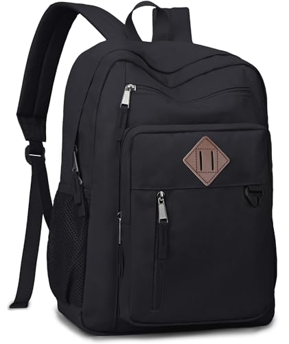 VX VONXURY Kids Backpack, Classical Middle School Bookbag, Lightweight Water Resistant Daypack for Teens Boys Girls (Black)