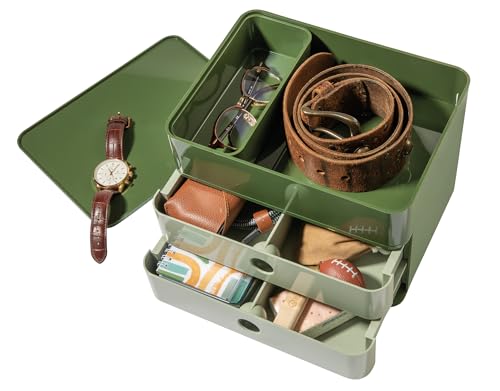 HAN Schubladenbox Allison SMART-BOX mit 2 Schubladen und Trennwand, Kabelführung, stapelbar, Utensilienbox für Büro, Schreibtisch Küche, möbelschonende Gummifüße, 1120-41, hochglänzed hellgrün