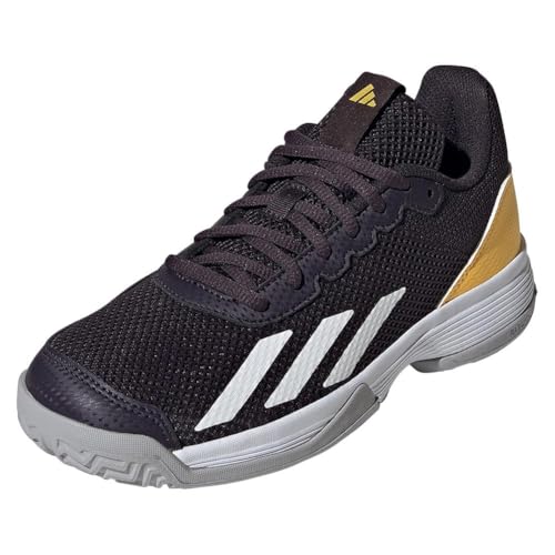 Adidas Unisex-Kids Court Flash, Aurora Black/White/Spark, 1