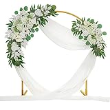Lisuun Wedding Arch Flowers, Artificial Flowers for Decoration, 2pcs Flower Swag and 1 pcs Semi-Shee