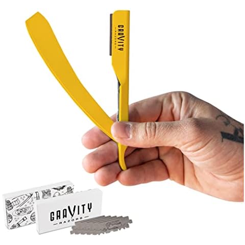 Professional Straight Razor - Ultra Exposed Straight Razor Kit with 10 Gravity Premium Blades, 2mm Exposed ("The OG") Cover
