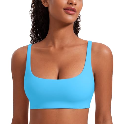 Image of CRZ YOGA Butterluxe Square Neck Sports Bras | Light Support, Removable Pads, Yoga, Extremely Soft, Low Coverage, Adjustable Spaghetti Straps, for Women