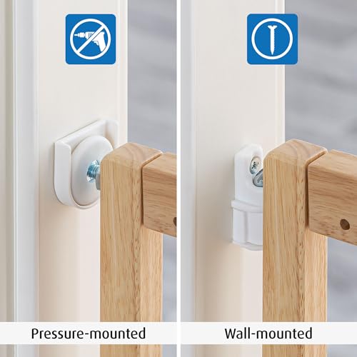 reer Türgitter und Treppenschutzgitter, Baukasten zum Selbstbauen, zum Klemmen oder Schrauben, ausziehbar 63-106 cm, Natur