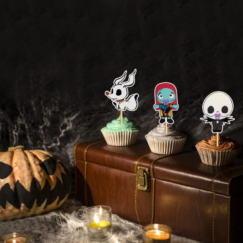 28Pcs Nightmare Before Christmas Baby Shower Cupcake Toppers Halloween Jack Skellington Baby Shower Party Supplies Nightmare Before Christmas Baby Shower Decorations #TOP2