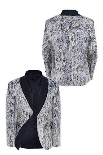 Costume smoking jacquard pour garçon ensemble noir performance 2 pièces - 3