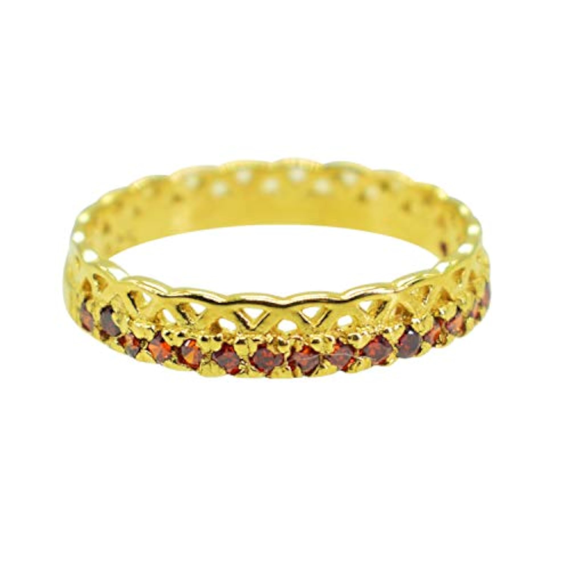 Solid 925 Sterling Silver Eternity Ring, Gold Plated