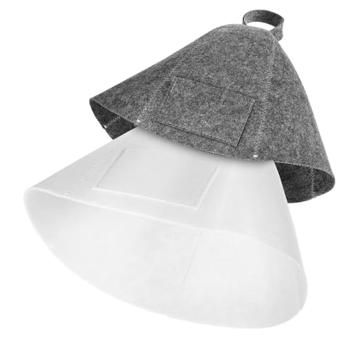 SAFIGLE 2 Pièces Lot de Bonnets De Sauna en Feutre Absorbants Eau pour Sécher Cheveux Accessoires pour Bain De Vapeur Et Douche