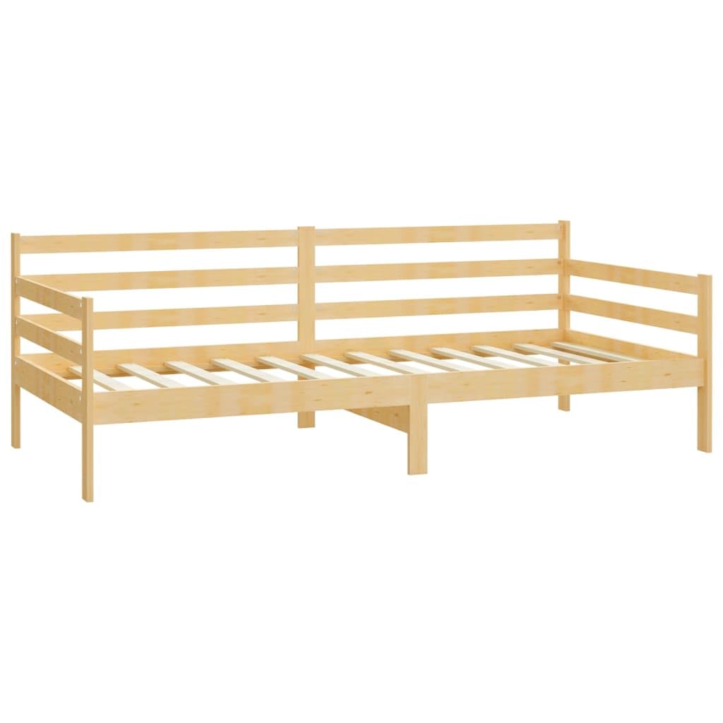 Z litego drewna sosnowego gościnna leżanka z materacem biała 90x200 cm | Łóżko dzienne z materacem 90x200 cm lite drewno sosnowe dla gości sofa tapicerowana