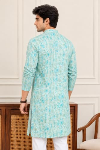 Image of FOXDX Men's Traditional Cotton Floral Printed Only Kurta