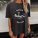 Summer Y2k Tops for Womens, Casual Vintage Short Sleeve T-Shirt, Girls Oversize Loose Round Neck Elastic Tee