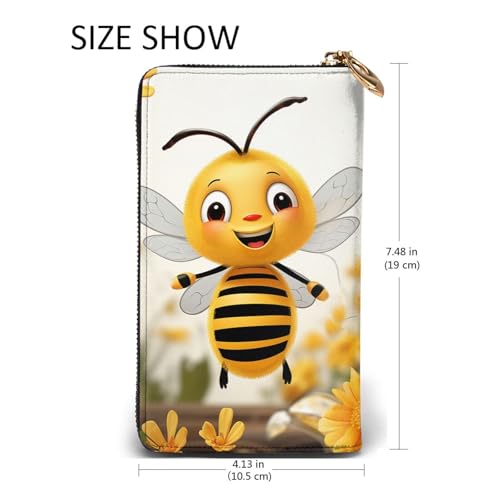 Portefeuille pour femme grande capacité en cuir avec porte-carte pour téléphone portable - 5