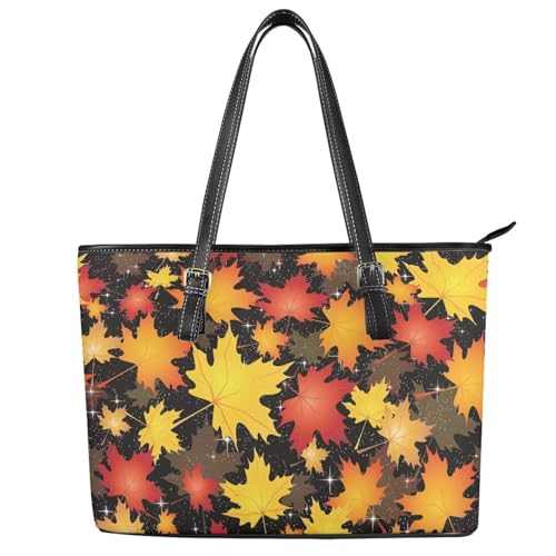 Leather Shoulder Bag for Women Medium Size Work Tote Bag with Zipper for Women Waterproof Handbag Top Handle Purse