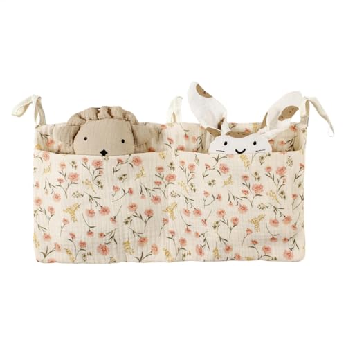 Bolsillo para cuna de bebé, colgante de almacenamiento para mesita de noche, accesorios para cuna, organizadora de litera, 2 bolsillos, de pañales para cuna de bebé y juguetes