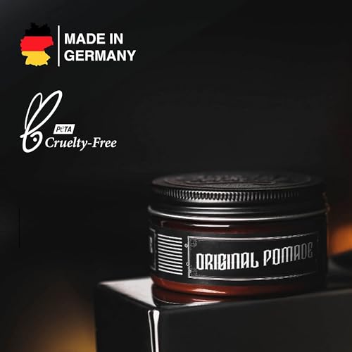 Foto von Charlemagne Original Pomade Herren - 100 ml - Wasserbasierte Pomade mit Halt & Glanz - Haarwachs & Haargel Alternative für Barbershop-Styling - Made in Germany (100 g (Pack of 1), Mittler Halt)