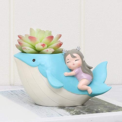 Guuchuu Cute Dolphin Girl Poly Resin Pot without Plant (1 Pot ONLY) (B08XZQQTFY) Amazon Price History, Amazon Price Tracker