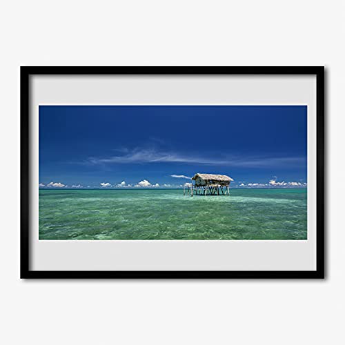 Photo cadre en MDF de qualité supérieure avec affiche encadrée 70x50 cm paysage de mer Tulup