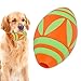 Juguete de Rugby de Silicona para Mascotas, Juguete de fútbol Luminoso, Juguete de masticación Interactivo para Limpieza de Dientes con función de alimentación para Perros Mascotas(Naranja)
