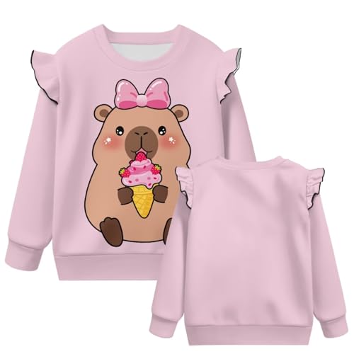 GePrint Toddler Girl Sweatshirt Clothes Outfit Comfortable Warmth Long Sleeve Pullover Crewneck Tops Shirts for Girls 1-8